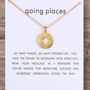 Gold Compass Pendant Necklace